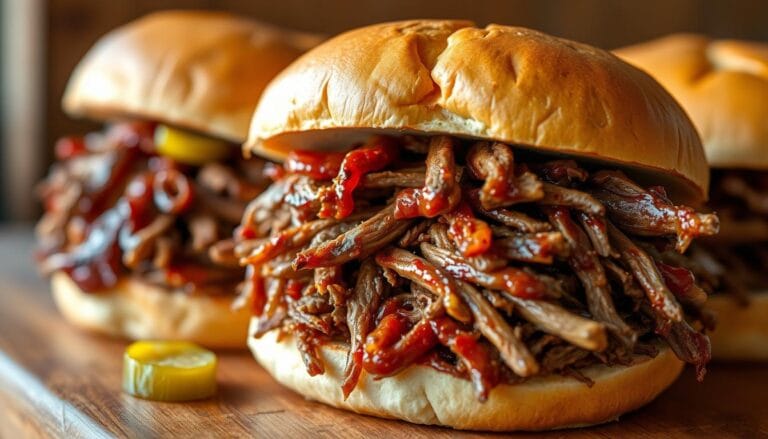 shredded beef sandwiches