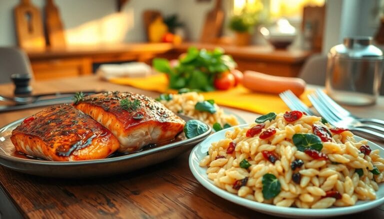 salmon and orzo