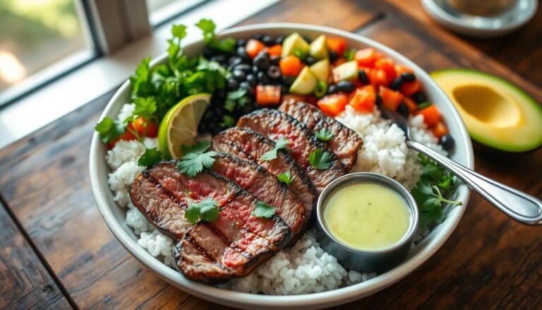 Cilantro lime steak bowls