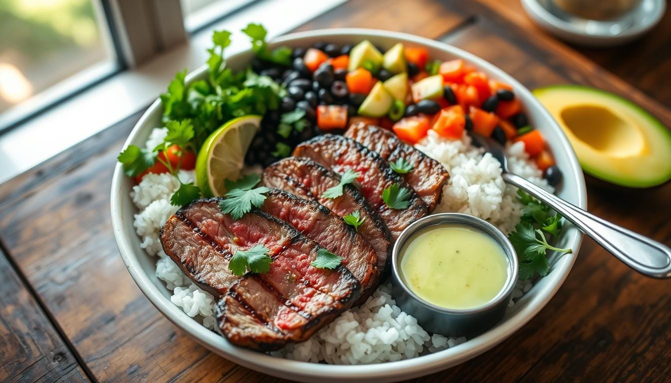 Cilantro lime steak bowls