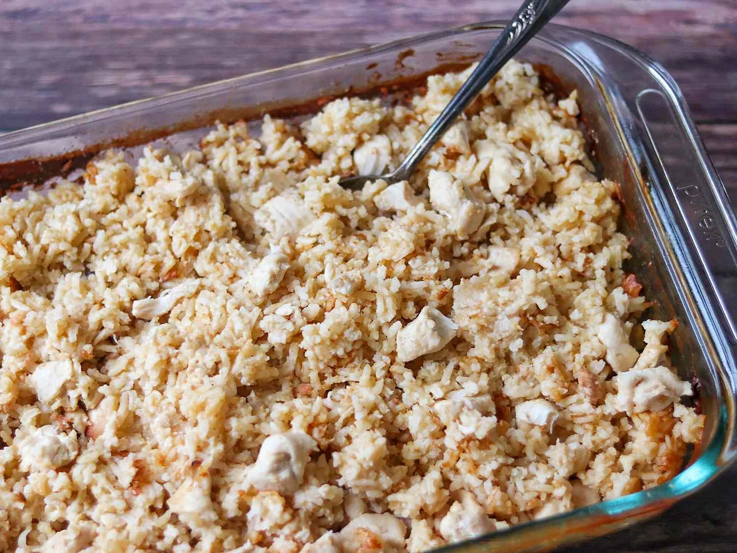 easy chicken broccoli rice casserole in oven