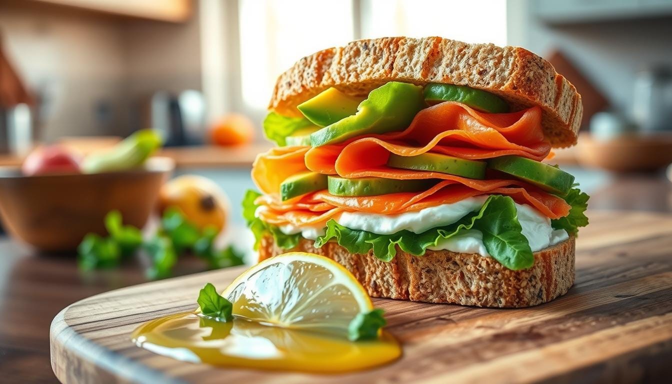 smoked salmon sandwich